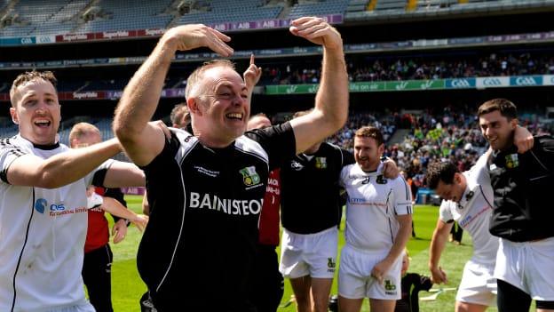 Warwickshire manager Tony Joyce celebrating at Croke Park.