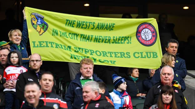 Leitrim supporters at Croke Park for the Allianz Football League Division Four Final.