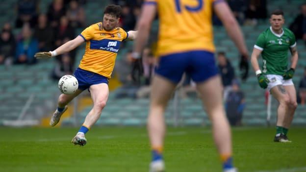 Keelan Sexton scores a first half goal for Clare against Limerick. Photo by Tom Beary/Sportsfile