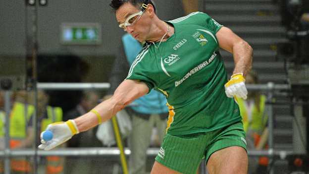 Paul Brady, Ireland, in action on his way to winning the 2012 Men's Open Final against Luis Moreno, Mexico, to claim his fourth world title in a row. 