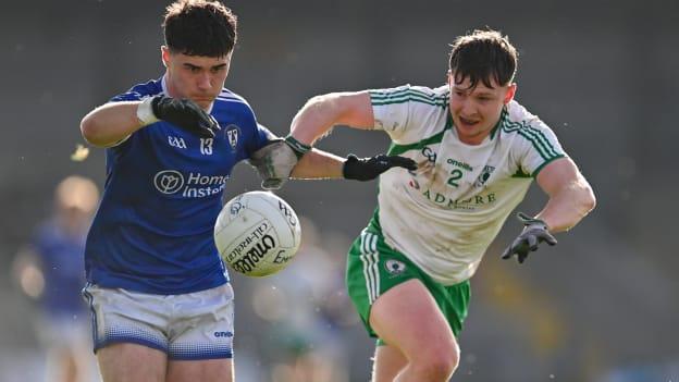 Danny McCartan, St Loman's Mullingar, and Niall Farrelly, Killoe Young Emmetts, in AIB Leinster Club SFC action.  Photo by Stephen Marken/Sportsfile