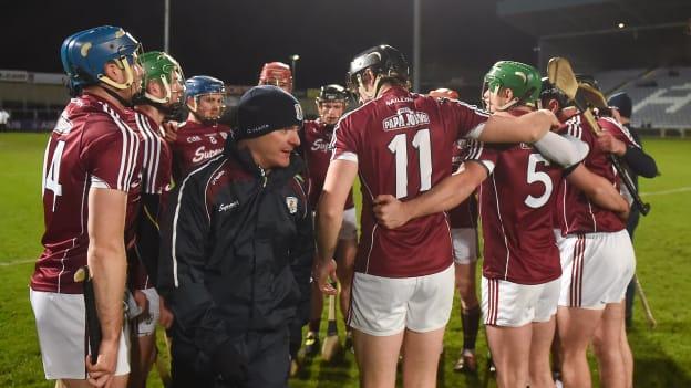 The Galway team before the Allianz Hurling League encounter against Laois.
