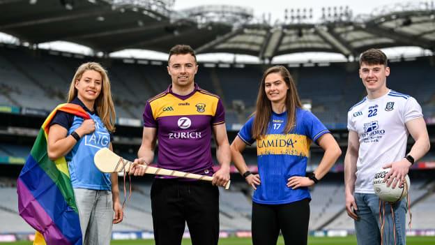 Pictured at the Allies & Ambassadors launch were, left to right, Dublin camogie player Aisling Maher, Wexford hurler Rory O'Connor, Tipperary footballer Maria Curley, and Monaghan footballer, Stephen O'Hanlon.  