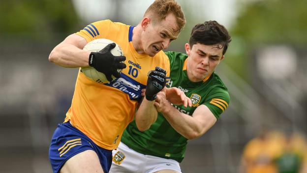 Pearse Lillis, Clare, and Eoin Harkin, Meath, in action at Cusack Park.