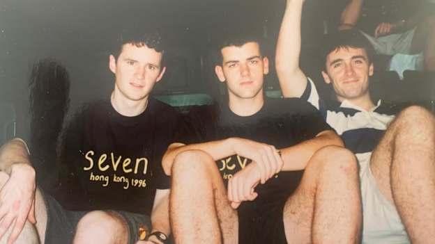 Left to right, Enda Cunnane, Derek Brady, and John Roberts pictured together in 1996. 