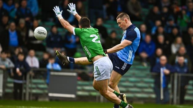 Con O'Callaghan, Dublin, and David Connolly, Limerick, in Allianz Football League Division Two action at TUS Gaelic Grounds. Photo by Sam Barnes/Sportsfile