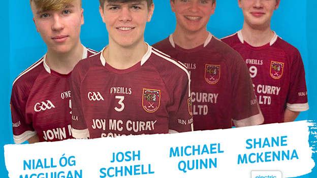 Michael Quinn, Josh Schnell, Shane McKenna, and Niall Óg McGuigan from Ruairí Óg Cushendall GAA club have been awarded the Ulster Electric Ireland GAA Minor Special Recognition Award for their brave efforts in saving the lives of a young family who had gotten into distress while swimming on the beach.