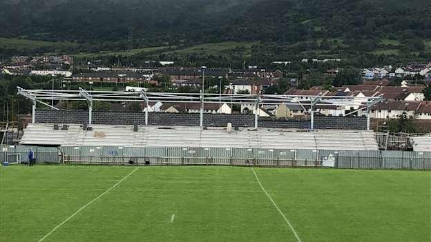 The new stand at Corrigan Park in Belfast is close to completion. 