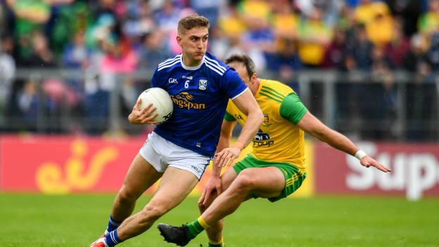 Killian Clarke, Cavan, and Michael Murphy, Donegal, in action during the 2019 Ulster SFC Final.