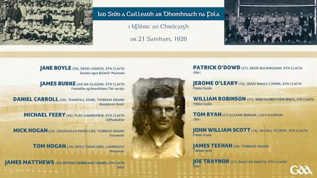 The 14 people who were killed on Bloody Sunday in Croke Park on November 21, 1920. 