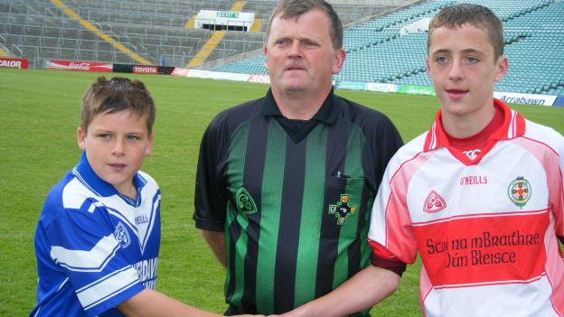 Captains Mike Casey (left) and Peter Ryan pictured before the 2008 Leader Cup Final. 