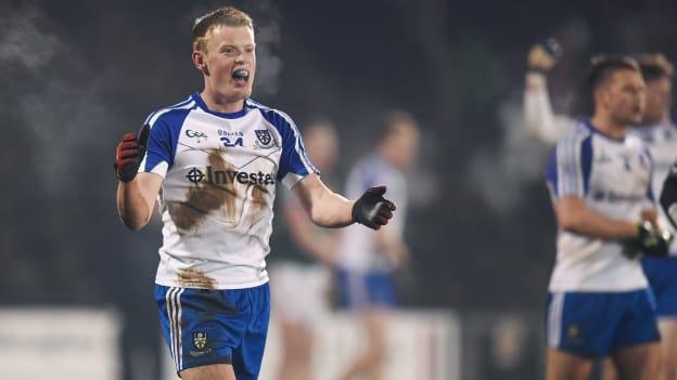 Ryan McAnespie celebrates following the game at Elverys MacHale Park.