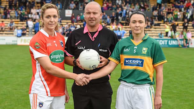 Kerry captain Caroline Kelly pictured before the 2017 Lidl Ladies Football All-Ireland Senior Quarter-Final against Armagh in Nowlan Park.