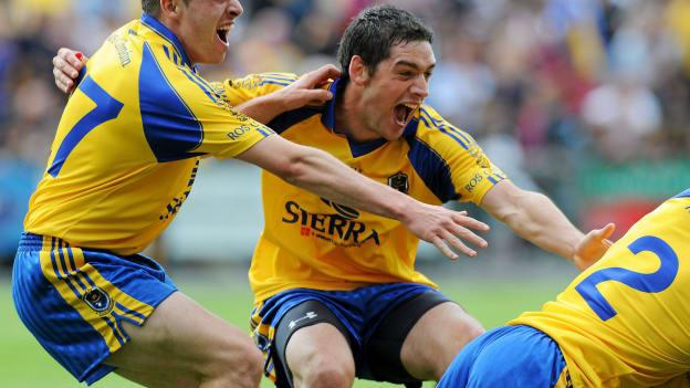 Colm Garvey and Stephen Ormsby celebrate following Roscommon's 2010 Connacht SFC Final win over Sligo.