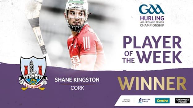 Shane Kingston (Cork) is the GAA.ie Hurler of the Week