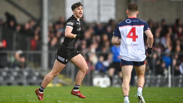 Sligo's Paddy O'Connor celebrates after scoring a goal against New York in the Connacht SFC at Markievicz Park. Photo by David Fitzgerald/Sportsfile