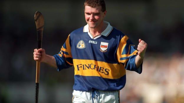 Michael Cleary celebrating when Tipperary defeated Wexford in the 1997 All Ireland SHC Semi-Final.