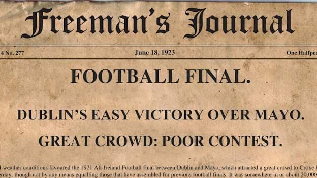 1921 GAA Football Final Match Report Cover
