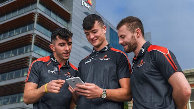 PwC GAA/GPA Players of the All-Ireland Finals in football, Jack McCaffrey of Dublin, and hurler, Kyle Hayes of Limerick, helped launch the new PwC All Stars App and pick up their respective awards. Aaron Gillane was also in attendance to receive his hurling award for August. 