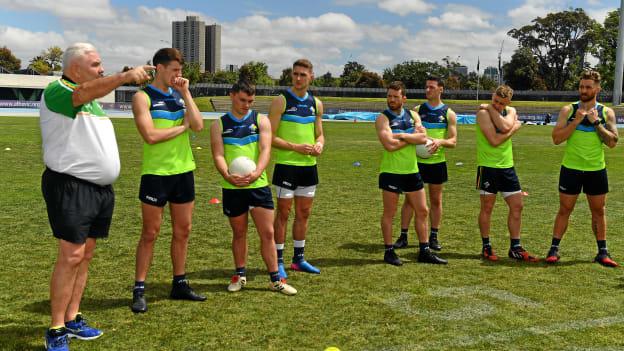 Ireland manager Joe Kernan talks to his panel ahead of the First Test this weekend.