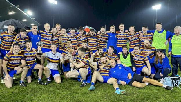 The Scoil Uí Chonaill footballers celebrate after winning the Go Ahead Dublin Intermediate Football Championship. 