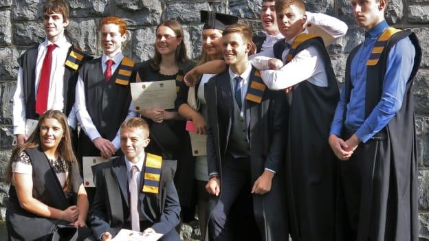 Mairead Martin (third from left, back row) with her fellow Cuala club-members on their graduation from the Dermot Earley Youth Leadership Initiative in 2017.