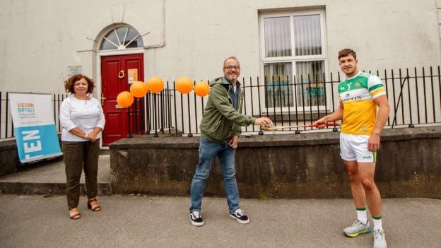 The Offaly hurling team's solo-run started at the Down Syndrome Offaly offices in Kilcormac and finished at the Jigsaw offices in Tullamore. 