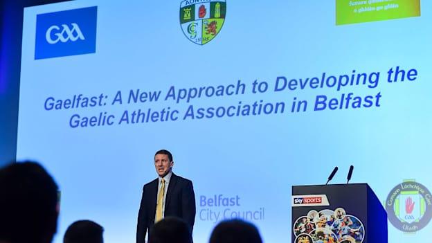 Dr Paul Donnelly, Regeneration Director, Antrim GAA, speaking at the GAA's Games Development Conference in January.
