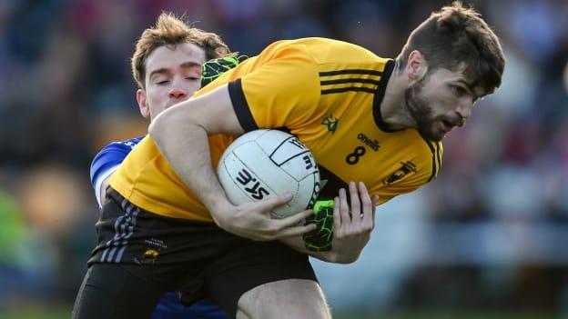 Darragh Mulgrew, St Eunan's and Ciaran Thompson, Naomh Conaill, during the Donegal SFC Final.