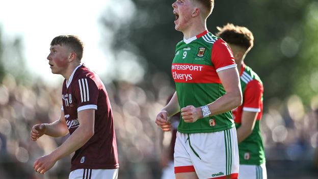 Luke Feeney, seen here playing for the Mayo minors, is a star graduate of the Ballina Stephenites 'Young Knites' underage coaching programme. 