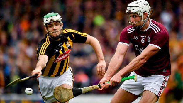 Gearoid McInerney, Galway, and Paddy Deegan, Kilkenny, in Leinster SHC action at UPMC Nowlan Park in 2019.