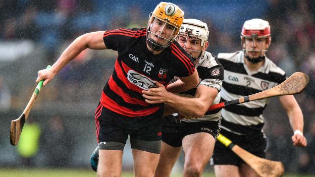 Brian O'Sullivan, Ballygunner, and Sean O'Leary-Hayes, Midleton, in action at Walsh Park.
