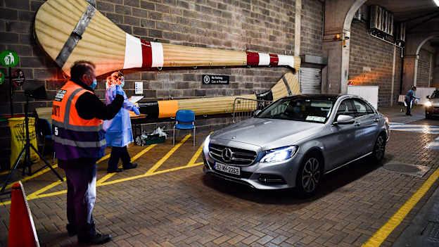 The tunnel underneath the Cusack Stand in Croke Park was used as a drive-through Covid 19 Testing Centre in 2020. 