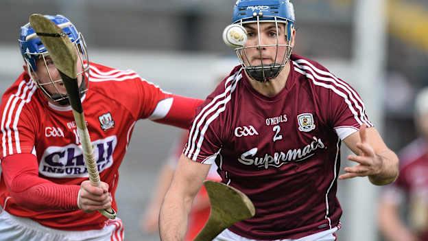 Johnny Coen, Galway, in action against Patrick Horgan, Cork.