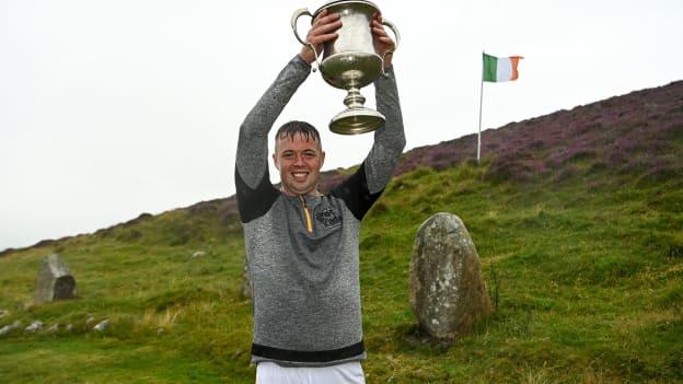Killian Phelan of Kilkenny after winning the 2022 M. Donnelly GAA All-Ireland Poc Fada Finals at Cooley Mountains in Louth. Photo by Harry Murphy/Sportsfile.