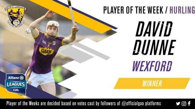 GAA.ie Hurler of the Week David Dunne.