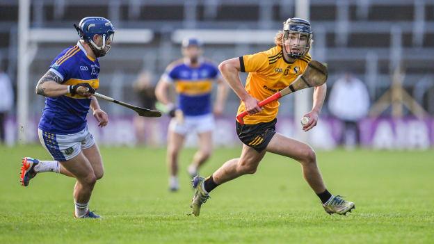 Diarmuid Stritch, Clonlara, and Willie Connors, Kiladangan, in AIB Munster Club SHC action. Photo by Stephen Marken/Sportsfile



