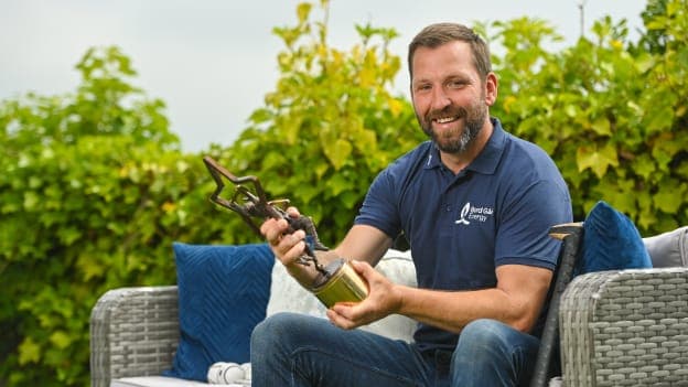 Ken McGrath pictured at home with some stand-out medals and awards from his career. Ken is helping to launch the Bord Gáis Energy GAA Legends Tour Series for 2021. The tours start online on Wednesday, 7 July continuing weekly for eight weeks, and can be viewed on Bord Gáis Energy Rewards page - bordgaisenergy.ie/my-rewards. 