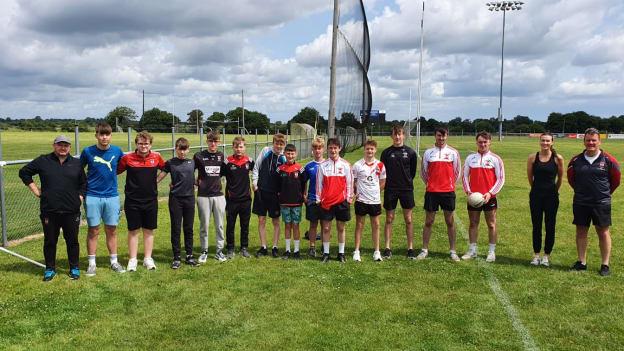 Some of the coaches involved in Coralstown/Kinnegad's Football for All club-school programme. 
