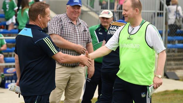Colm Collins and Billy Lee following a Munster SFC clash in 2017.