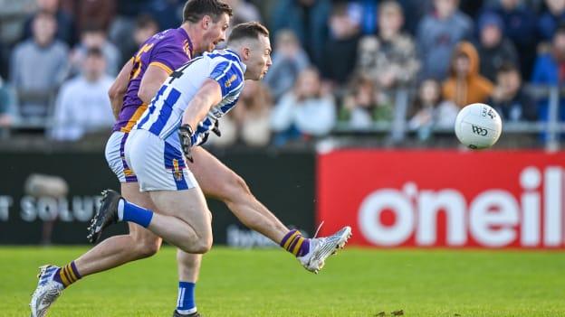 Shane Walsh scoring a goal for Kilmacud Crokes against Ballyboden St Enda's in the Dublin SFC Final at Parnell Park. Photo by Brendan Moran/Sportsfile