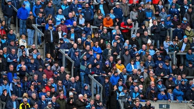 A view of supporters on Hill 16 in Croke Park. 