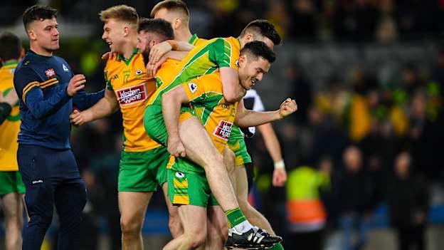 Corofin players celebrate following the AIB All Ireland Club Senior Football Championship Final.