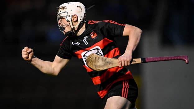 Mikey Mahony of Ballygunner celebrates scoring his side's second goal during the AIB Munster GAA Hurling Senior Club Championship Semi-Final match between Ballygunner and Loughmore-Castleiney at Fraher Field in Dungarvan, Waterford.