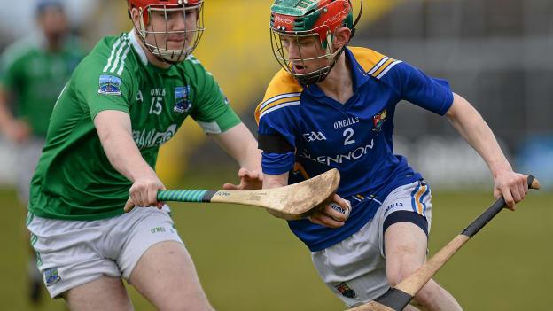 Fermamagh hurler, Conor McShea, in action against Longford's John Gaffney in the 2016 Allianz Hurling League Division 3A Final. 