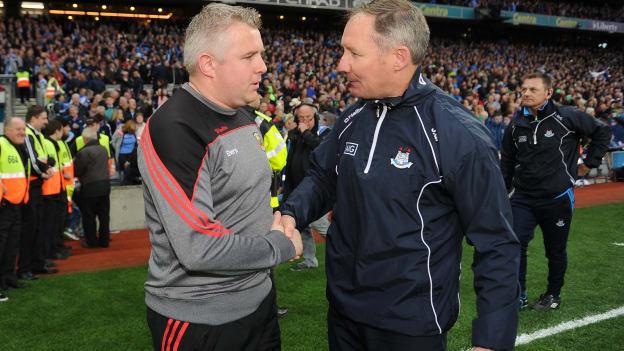 Stephen Rochford and Jim Gavin following the 2016 All Ireland SFC Final replay.