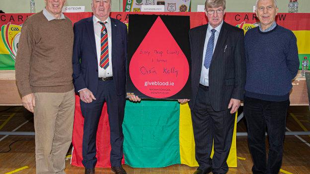Naomh Eoin's 'Every Drop Counts' campaign to raise awareness about the importance of donating blood was launched at the 2022 Carlow GAA Convention. 