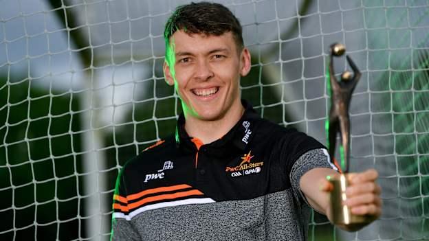 Kerry footballer David Clifford with his PwC GAA / GPA Player of the Month in Football for May 2021 at Fossa GAA Club, Killarney, Co. Kerry. 



 
 
 



