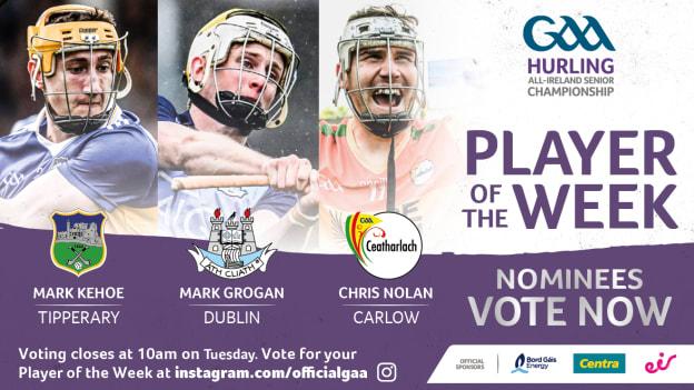 Mark Kehoe, Mark Grogan, and Chris Nolan are this week's GAA.ie Hurler of the Week nominees. 