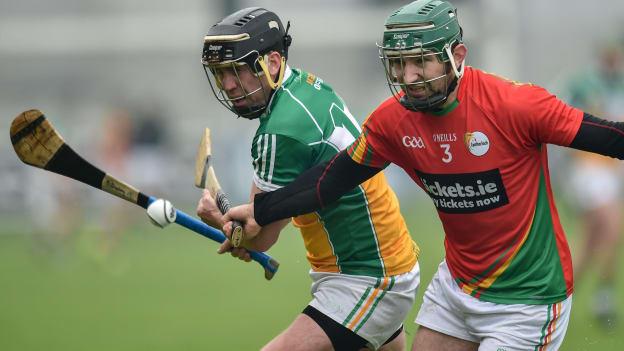 Shane Dooley and Michael Ryan collide at Tullamore.